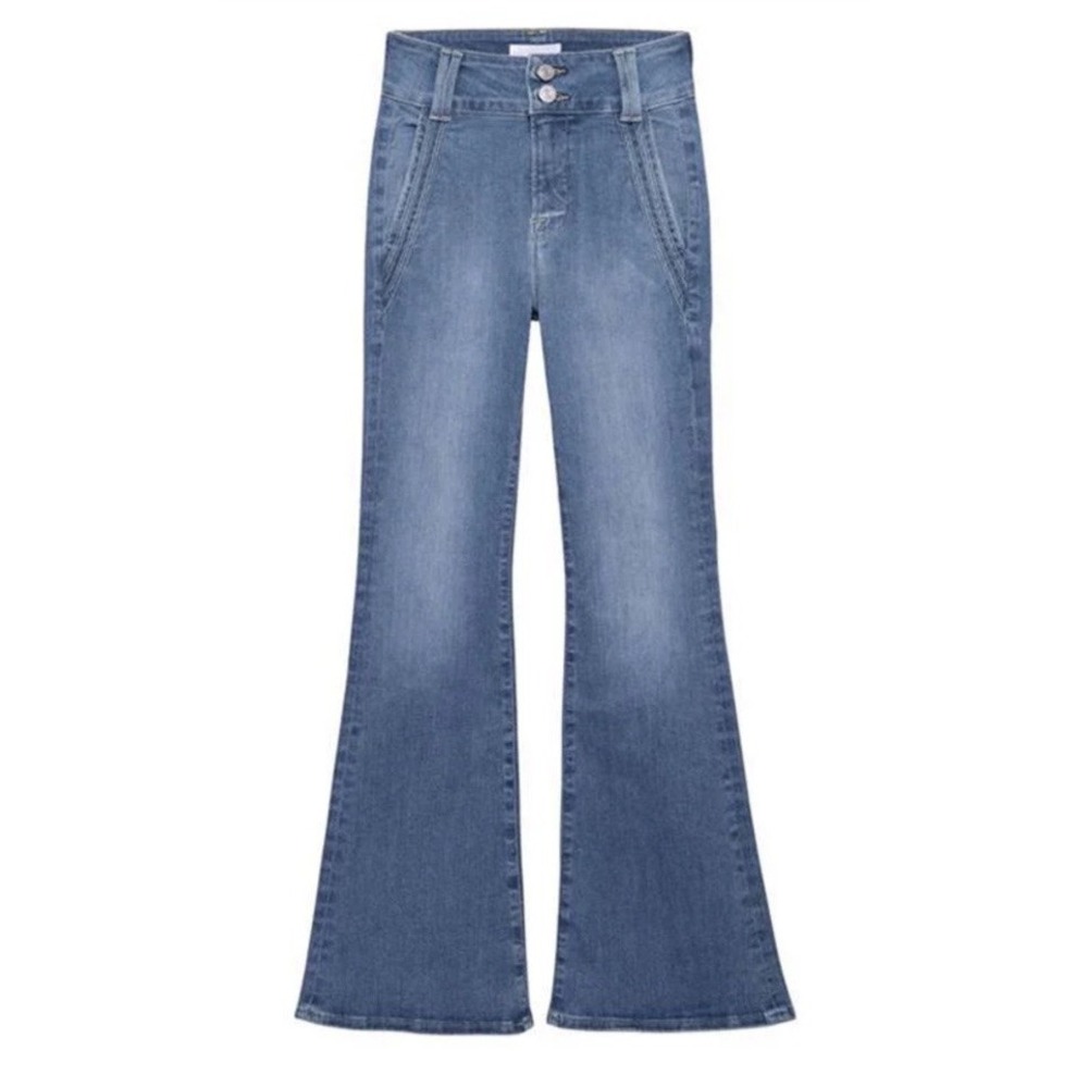 Frame Denim Women's Double Stitch Detail Flare Jeans-Merced-Size 34 / Size 16-18